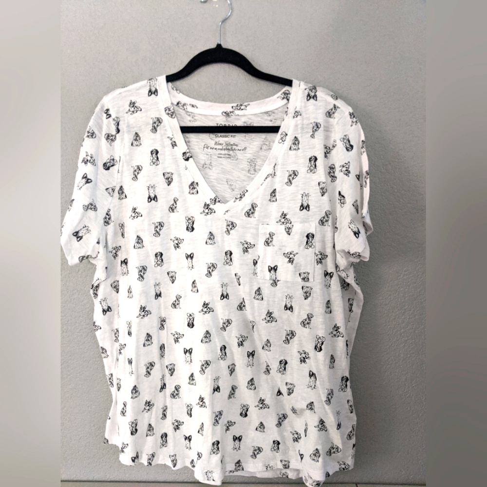 Women's Puppy Dog Lover Vet Tech Top Blouse Tshirt Cotton Costume Plus Size